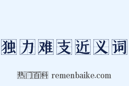 独力难支近义词是什么意思的图片